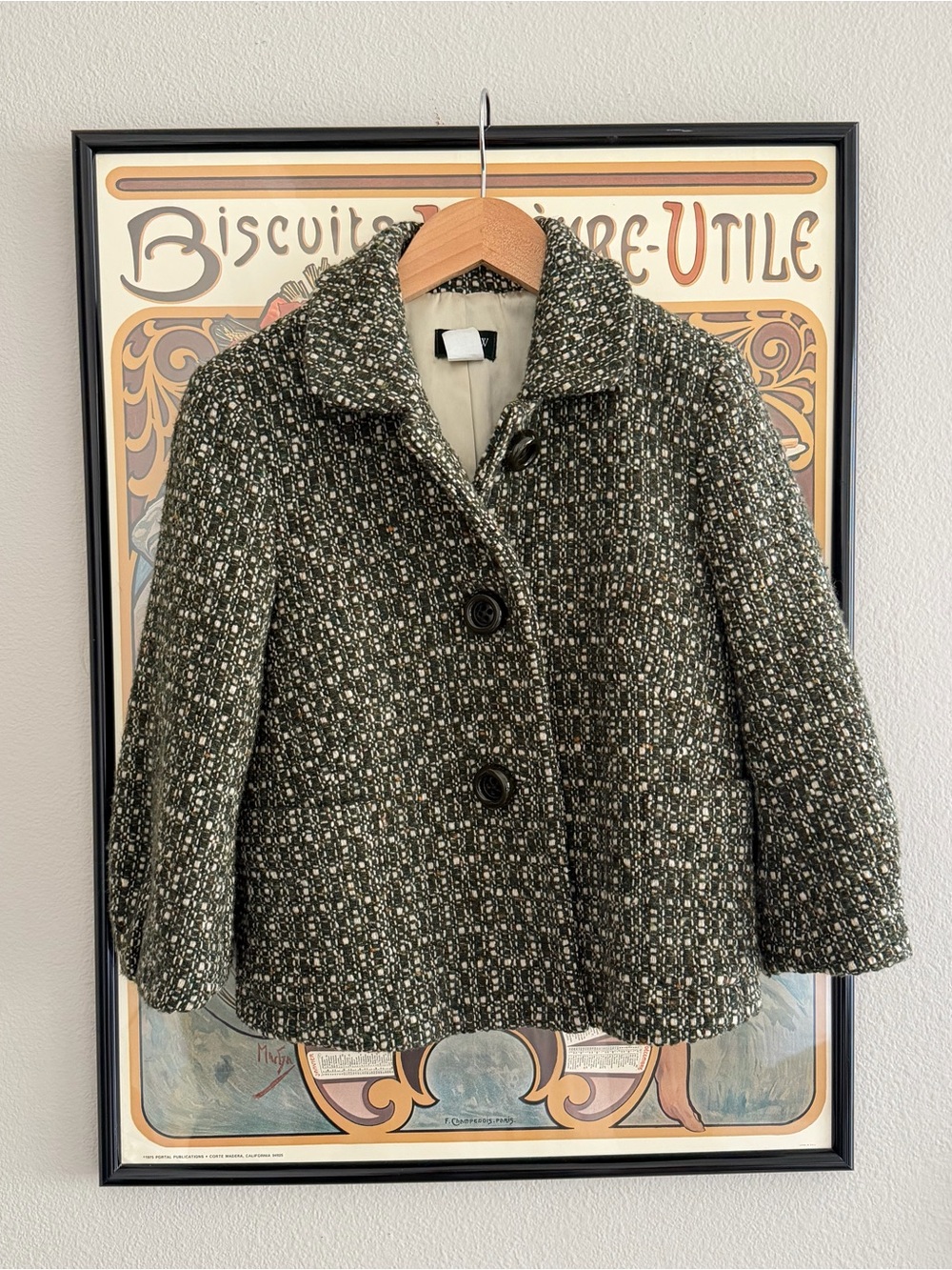 J. Crew Pembroke Tweed Mandy Jacket, Beautiful Green - 0